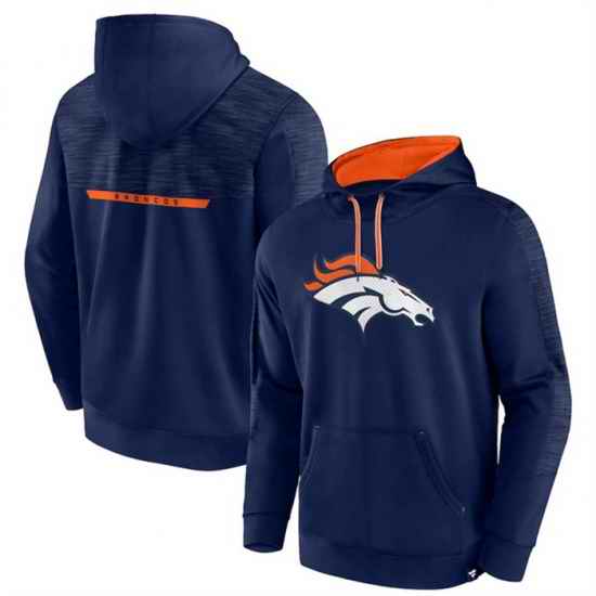 Men Denver Broncos Navy Defender Evo Pullover Hoodie